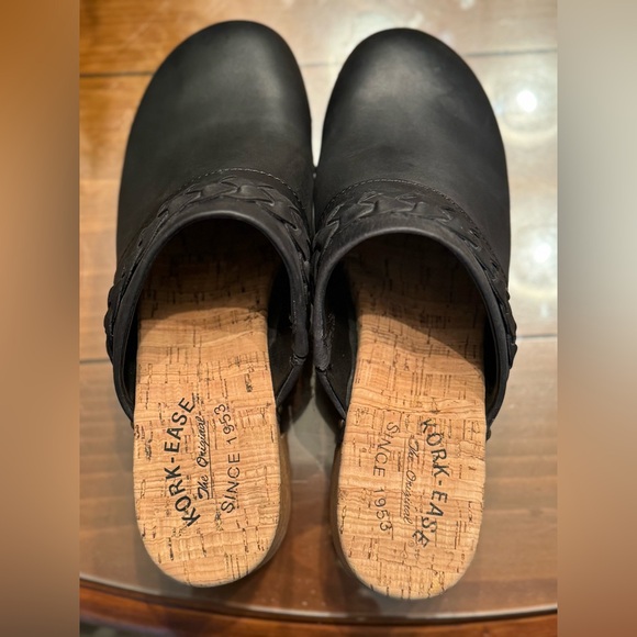 Women’s Kork-EaseTilly Black Leather Platform Braided Clogs Size 9 - Picture 8 of 17